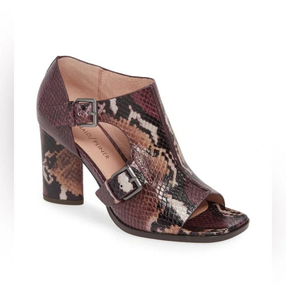 Donald J. Pliner Shoes - Donald Pliner Fouu snake print leather shooties sandals double strap heels 8,5